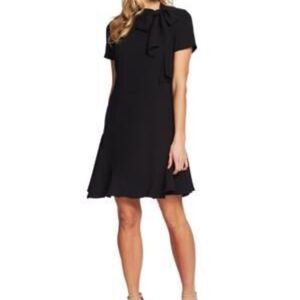 NWT CeCe black sheath dress‎ with neck tie, women's size 6